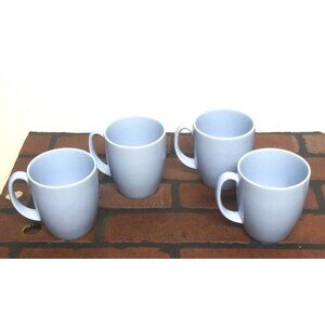 Corning Corelle Mugs 4 Coordinates Light Blue Stoneware 12 oz Coffee Cups EUC